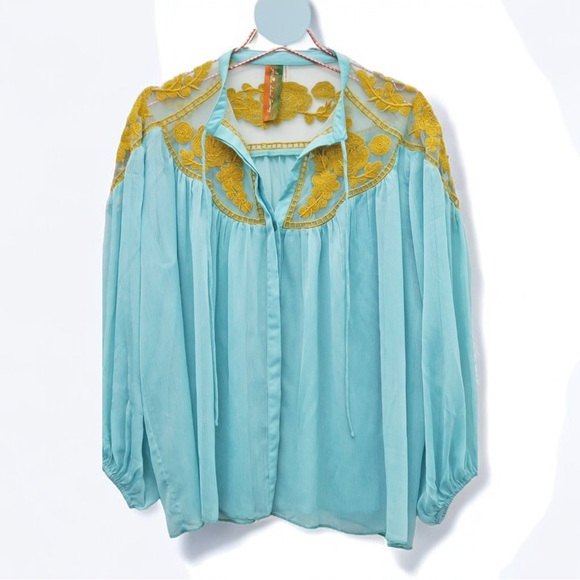 The Camille Top (foggy teal)